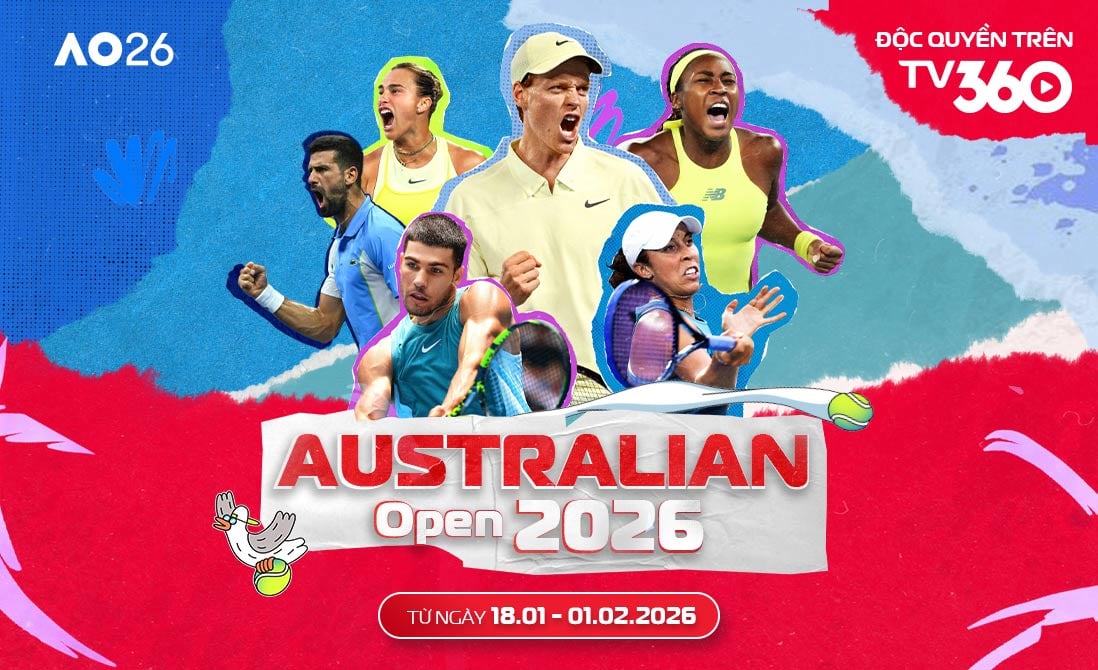TV360 ĐƯA AUSTRALIAN OPEN – GRAND SLAM ĐỘC QUYỀN TỪ 2026-2029 ĐẾN VỚI KHÁN GIẢ VIỆT